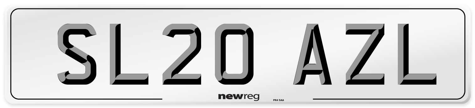 SL20 AZL Number Plate from New Reg